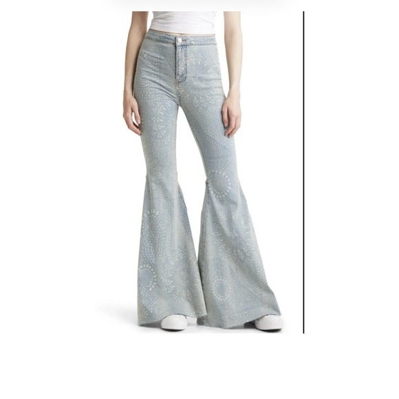 We The Free Denim - We the Free Just Float On Flare Jeans Paisley Boho Festival NWT Women's Size 30